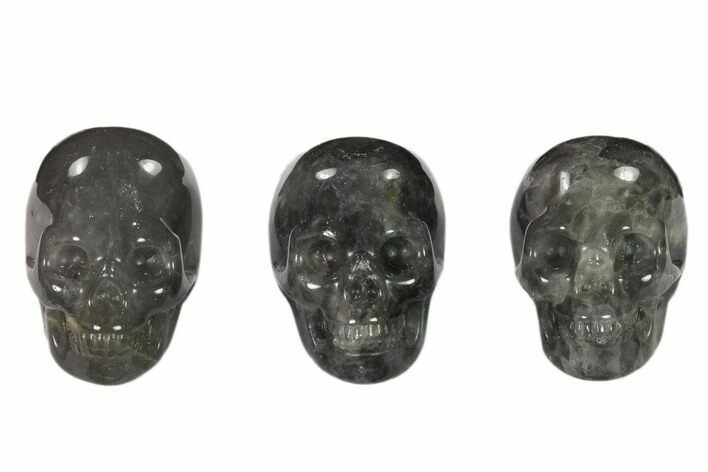 1.5" Polished Grey Quartz Crystal Skulls - Photo 1